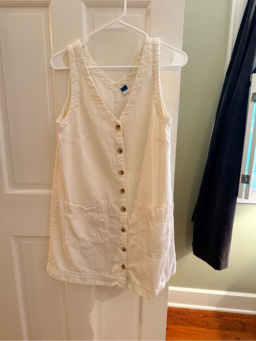 Old Navy Cream Button-Front Mini Dress